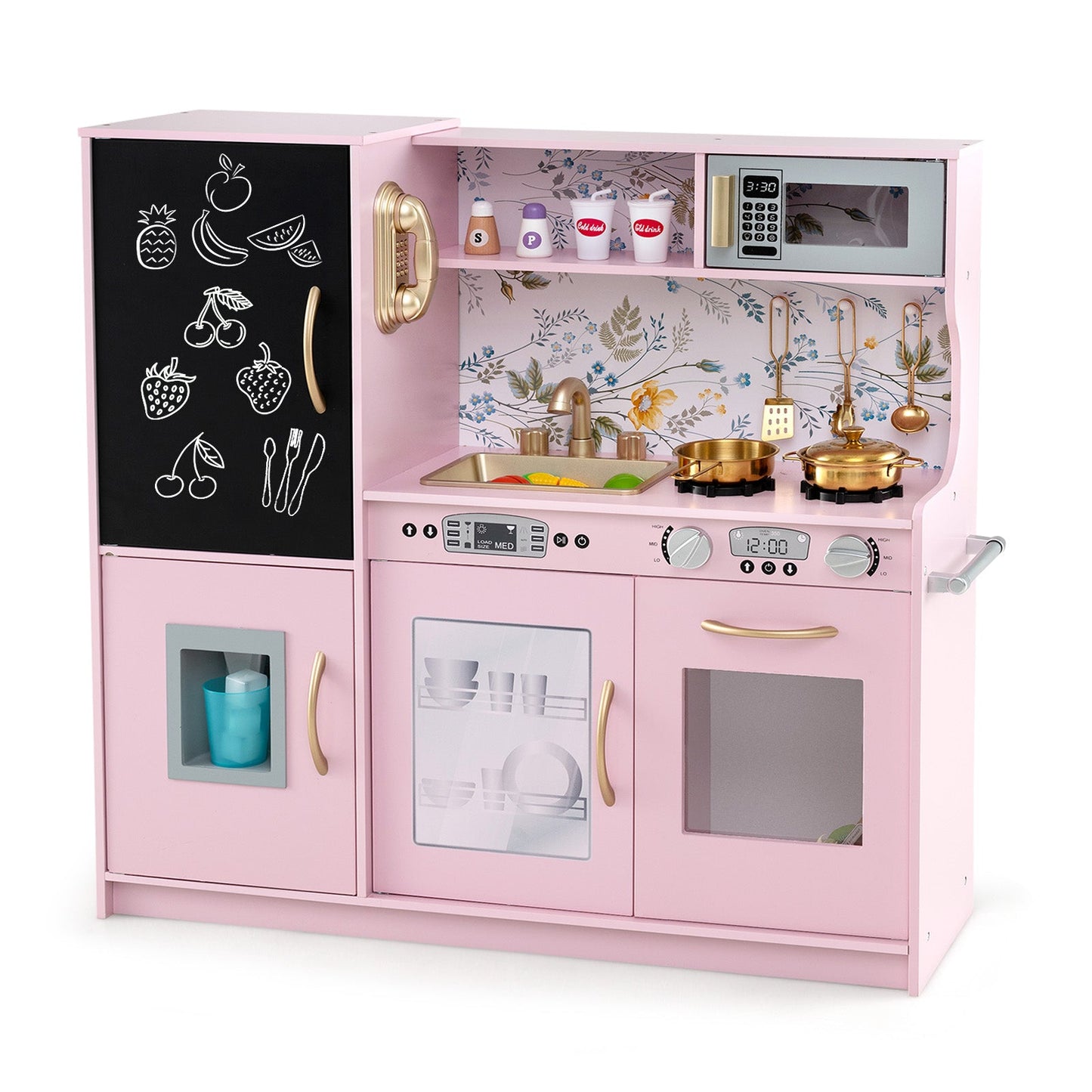 Gbruno Toddler Pretend Play Kitchen - Light Pink