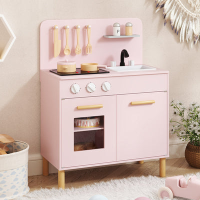 Kids Kitchen Playset with Cooking Accessories - Pink