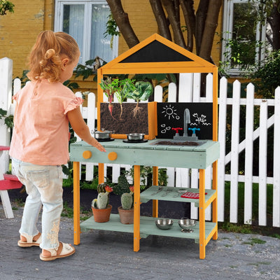 Kids Kitchen Playset with Root Viewer Planter and Faucet