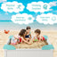 Caja de arena para niños al aire libre con tapa y asientos en las esquinas - Blanca