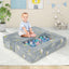 Sofá de Juego para Niños con Otomana y Funda Lavable - Gris