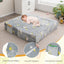 Sofá de Juego para Niños con Otomana y Funda Lavable - Gris