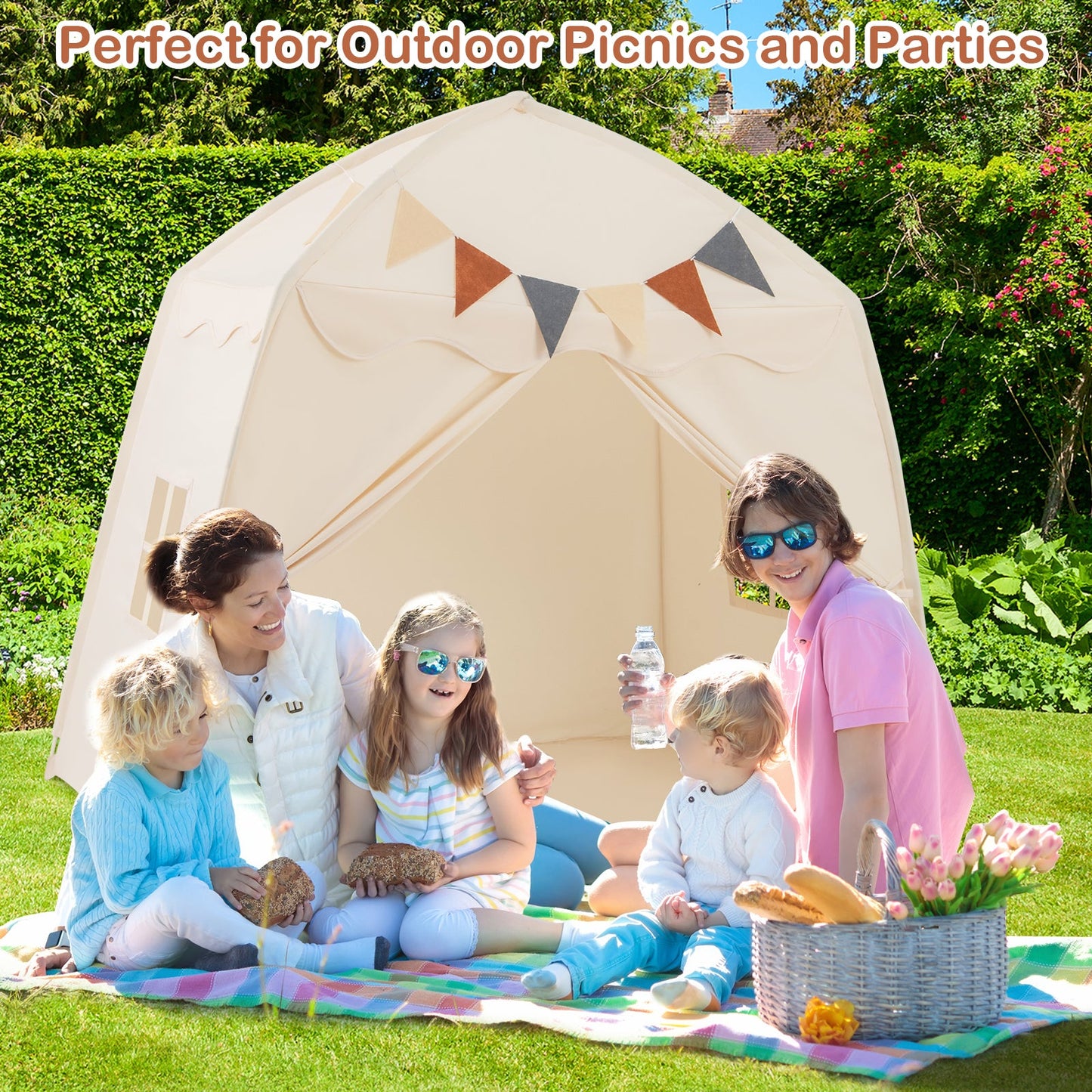 Kids Play Tent Bed Tent with String Lights - Extra Large Playhouse