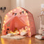 Tente de jeu extra large pour enfants avec guirlandes lumineuses - Rose