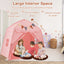 Tente de jeu extra large pour enfants avec guirlandes lumineuses - Rose