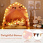 Tente de jeu extra large pour enfants avec guirlandes lumineuses - Rose