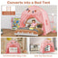 Tente de jeu extra large pour enfants avec guirlandes lumineuses - Rose