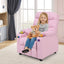 Sillón Reclinable para Niños con Portavasos y Reposapiés - Rosa Claro