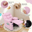 Sillón Reclinable para Niños con Portavasos y Reposapiés - Rosa Claro