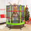 55 Inch Kids Trampoline with Safety Enclosure - Green