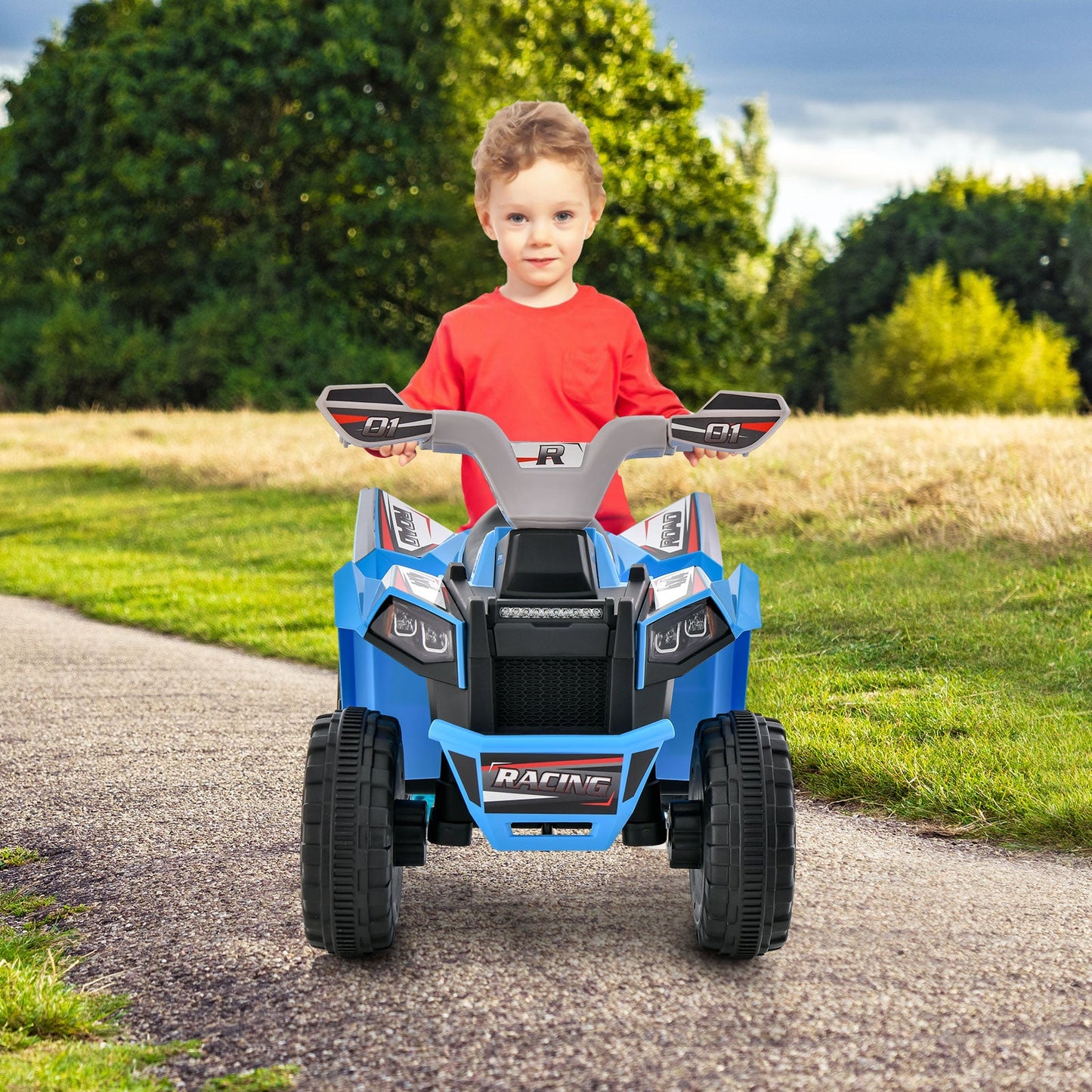 Kids Ride On ATV 4 Wheeler Quad Toy Car - Blue