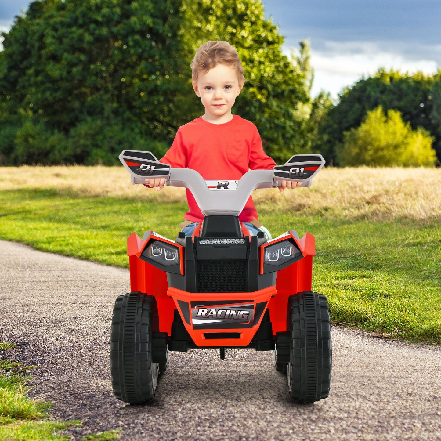 Kids Ride-On ATV 4 Wheeler Quad Toy Car - Red