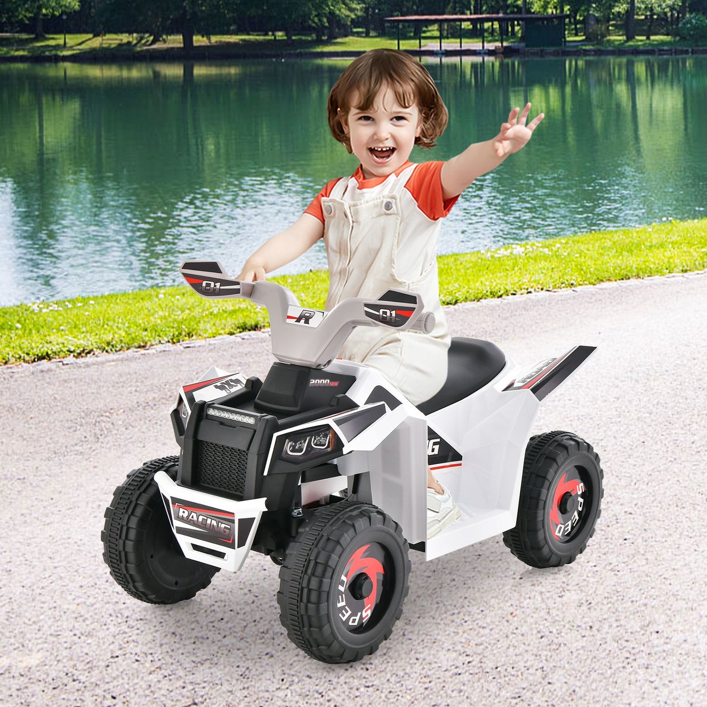 Véhicule tout-terrain à pédales pour enfants - Blanc