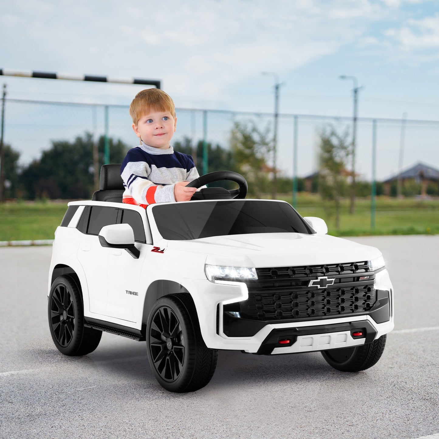 Gbruno Coche Eléctrico para Niños de 12V con Control Remoto - Blanco