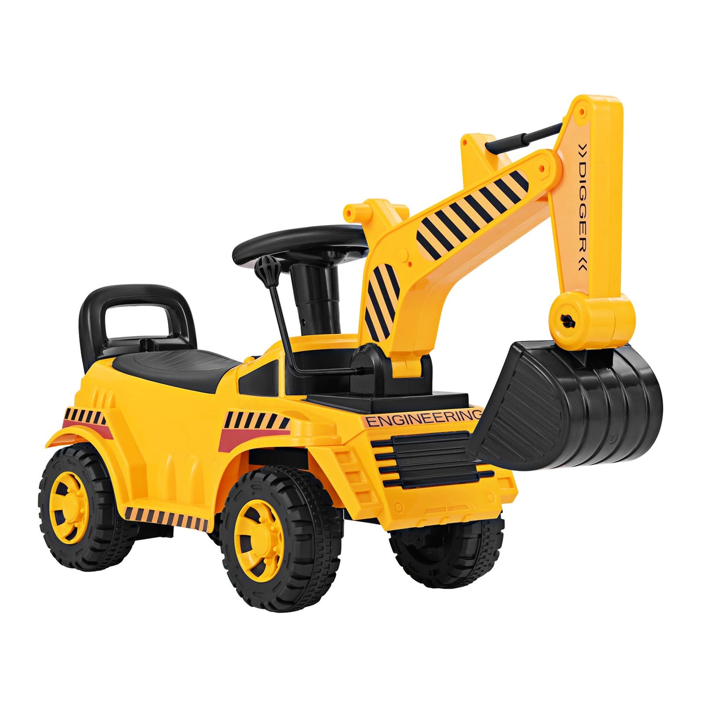Excavadora de Paseo para Niños con Pala Ajustable - Amarillo