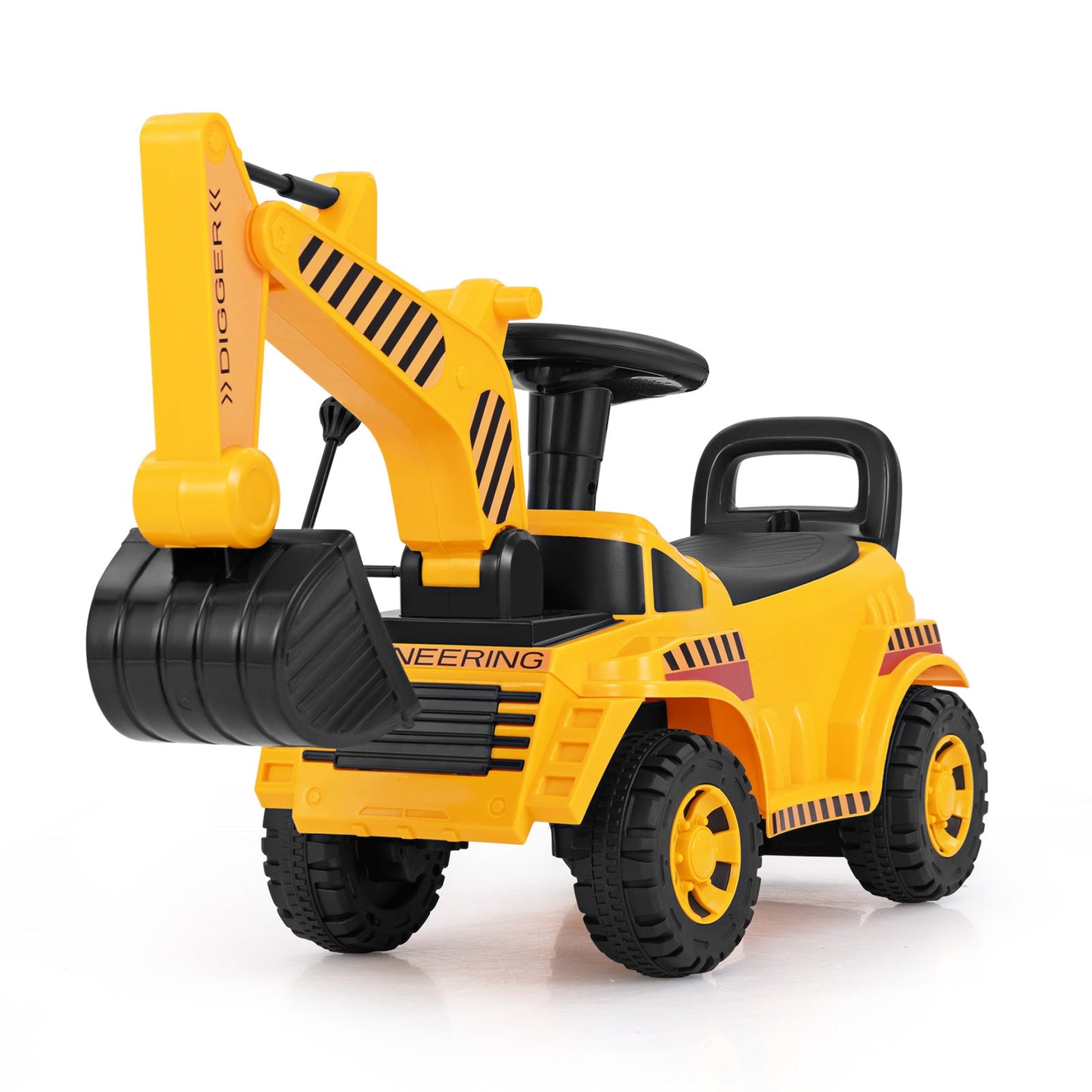 Excavadora de Paseo para Niños con Pala Ajustable - Amarillo