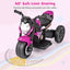 Kids Ride-on Motorcycle with Detachable Training Wheels - Pink