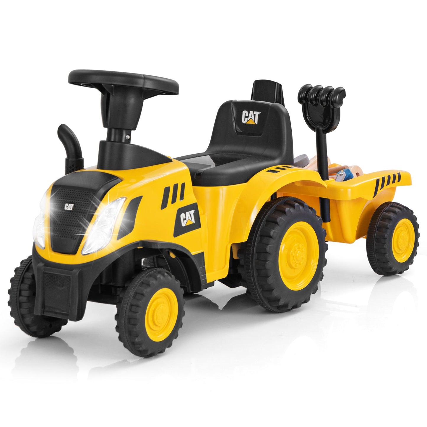 Licensed Caterpillar Kids Ride-On Tractor with Detachable Trailer