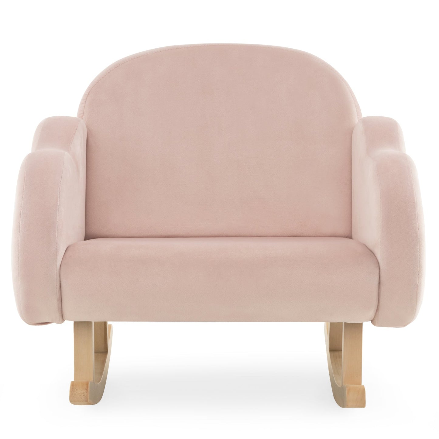Rocking Chair pour Tout-Petit Rembourré avec Pieds en Bois Massif - Rose