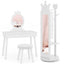 Conjunto de Mesa y Taburete de Tocador de Princesa para Niños - Blanco