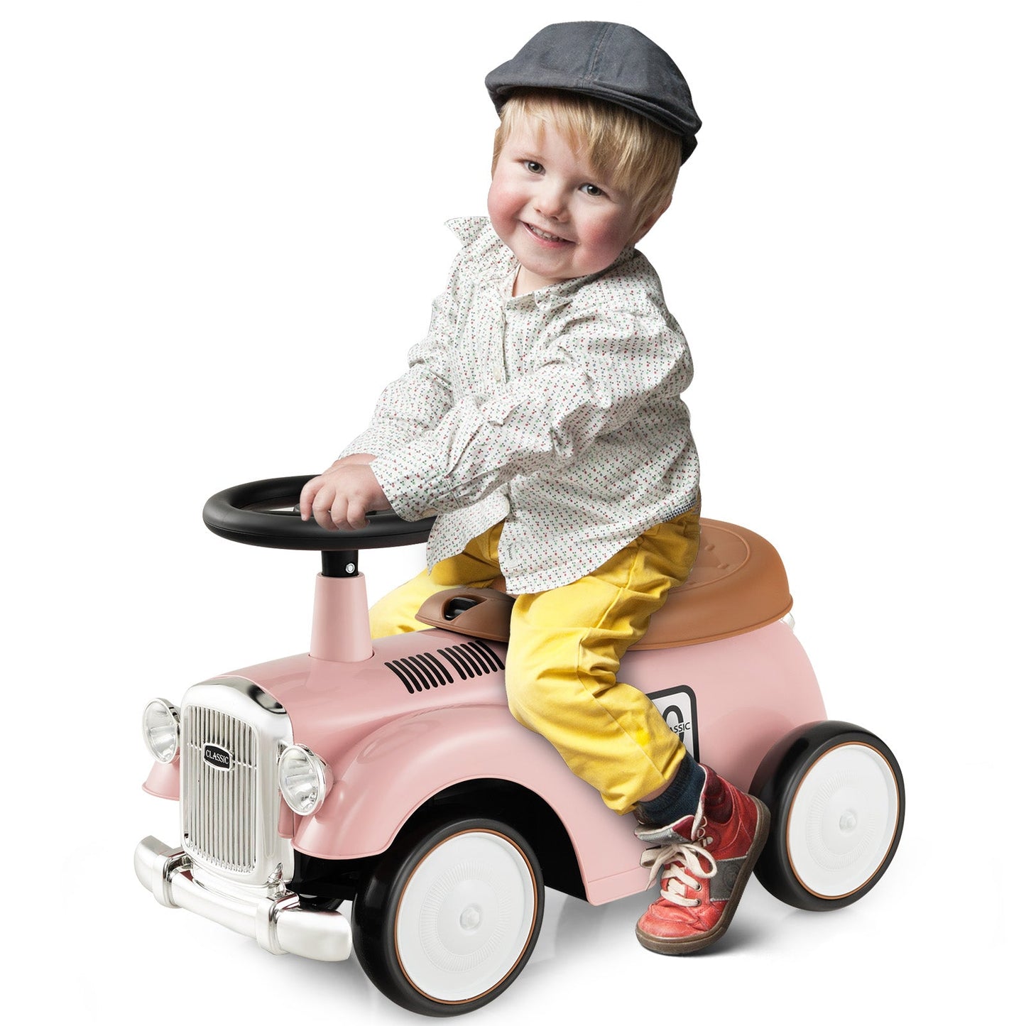 Véhicule pour enfants assis-debout avec volant - Rose