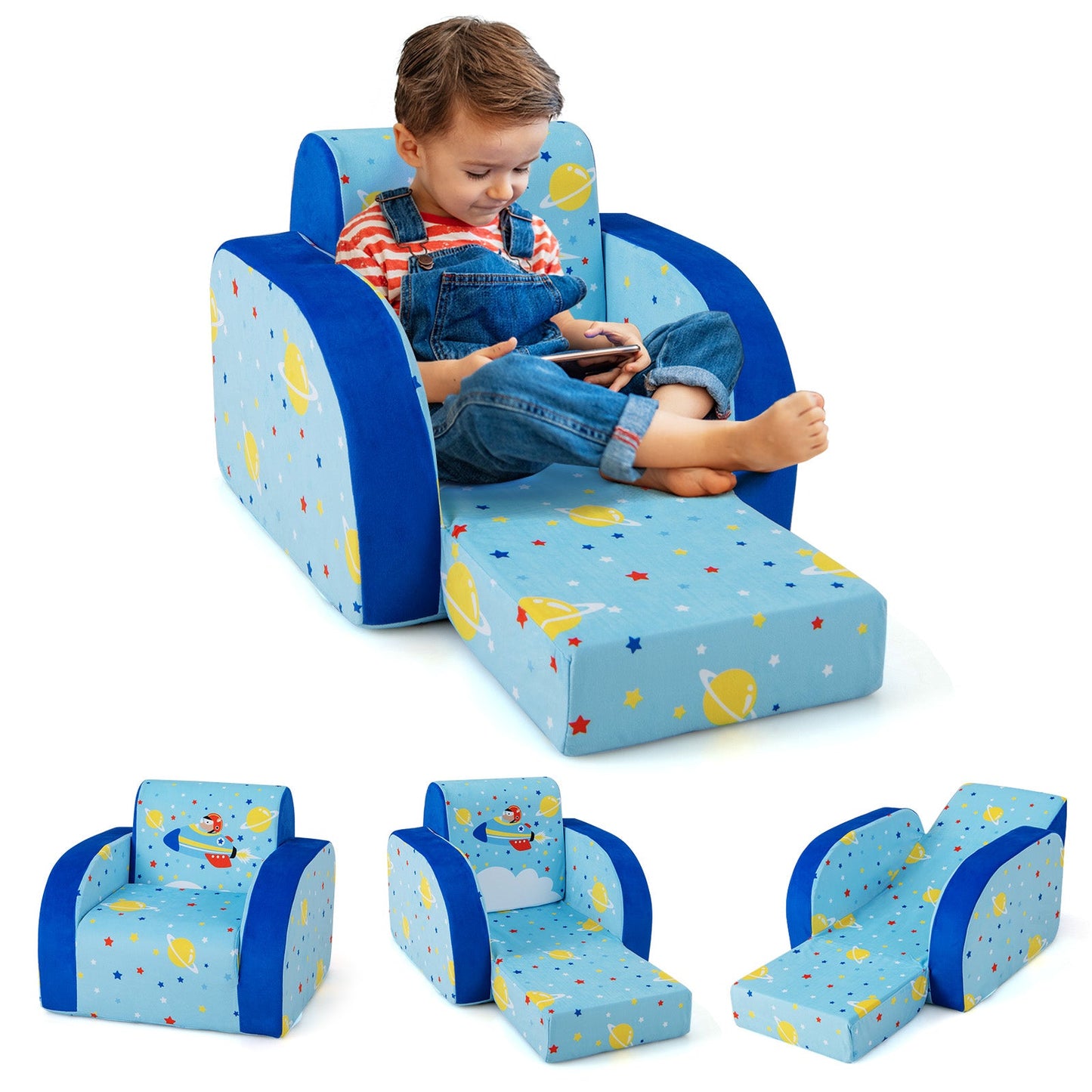 Sofa convertible 3-en-1 pour enfants pour jouer et se détendre