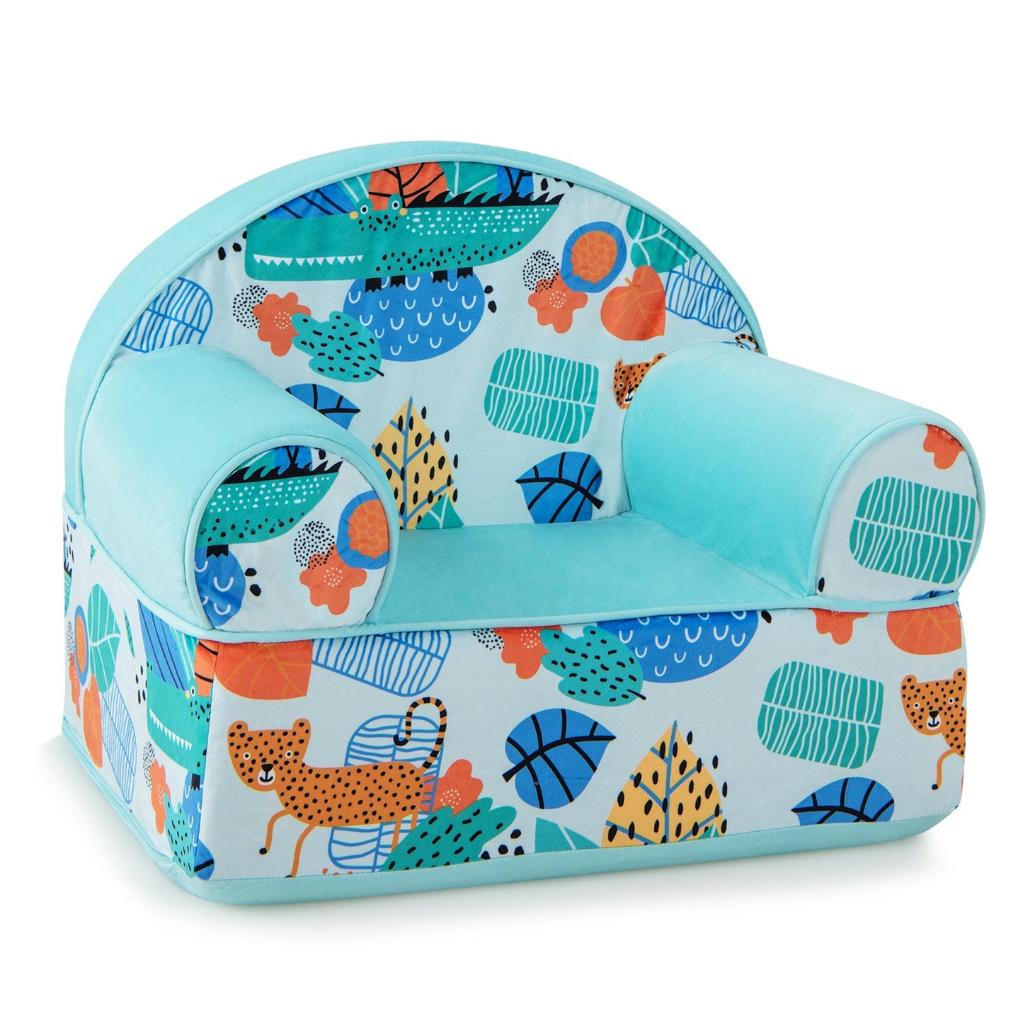 Fauteuil pour enfants avec housse en velours doux - Bleu