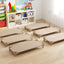 Kids Stackable Daycare Cot Pack of 6 with Detachable Oxford Cloth - Beige