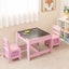 Conjunto de Mesa y Sillas para Niños con Almacenamiento - Rosa