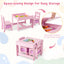 Conjunto de Mesa y Sillas para Niños con Almacenamiento - Rosa