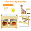 Kids Table and Chairs Set with Storage and Blackboard