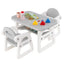 Conjunto de Mesa y Sillas para Niños con Bloques de Construcción - Gris
