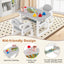 Conjunto de Mesa y Sillas para Niños con Bloques de Construcción - Gris