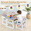 Conjunto de Mesa y Sillas para Niños con Bloques de Construcción - Gris