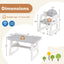 Conjunto de Mesa y Sillas para Niños con Bloques de Construcción - Gris