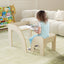 Conjunto de Mesa y Sillas para Niños con Superficie Amplia y Bordes Curvados - Blanco