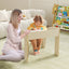 Conjunto de Mesa y Sillas para Niños con Superficie Amplia y Bordes Curvados - Blanco
