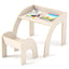 Conjunto de Mesa y Sillas para Niños con Superficie Amplia y Bordes Curvados - Blanco