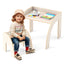Conjunto de Mesa y Sillas para Niños con Superficie Amplia y Bordes Curvados - Blanco