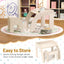 Conjunto de Mesa y Sillas para Niños con Superficie Amplia y Bordes Curvados - Blanco
