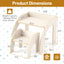 Conjunto de Mesa y Sillas para Niños con Superficie Amplia y Bordes Curvados - Blanco
