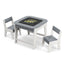 Kid's Table and Chairs Set with Double-sided Tabletop - Gray