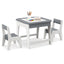 Kid's Table and Chairs Set with Double-sided Tabletop - Gray