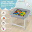 Kid's Table and Chairs Set with Double-sided Tabletop - Gray