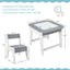 Kid's Table and Chairs Set with Double-sided Tabletop - Gray