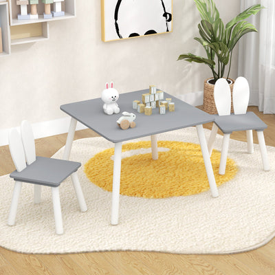 3-Piece Kids Table and Chairs Set - Gray