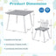 3-Piece Kids Table and Chairs Set - Gray