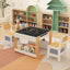 Table et chaises d'activité 4 en 1 pour enfants - Naturel