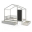 Lit jumeau pour enfants avec 2 tiroirs en bois massif - Gris tableau