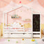 Lit jumeau pour enfants avec 2 tiroirs et tableau noir - Blanc